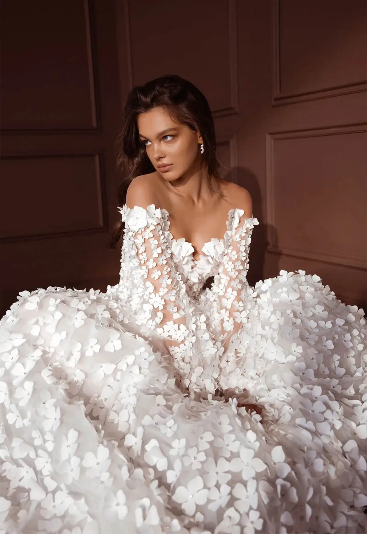 Magnificent A Line Wedding Dresses Art Design 3D-Appliques Sweetheart Bridal Gown Sweep Train Robes De Vestido Custom Size