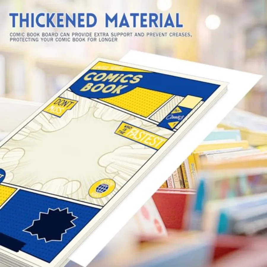 50セット 現在のサイズ コミックブックバッグとボード 再利用可能な透明コミックブックスリーブ 両面白い厚紙付き レギュラー