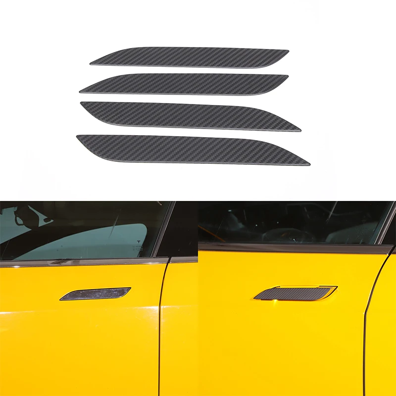 

Door Handle Cover Trim Sticker Real Carbon Fiber Outer Door Handle Protector Anti-scratch Cover For Tesla Model S 5YJS 2014-2026