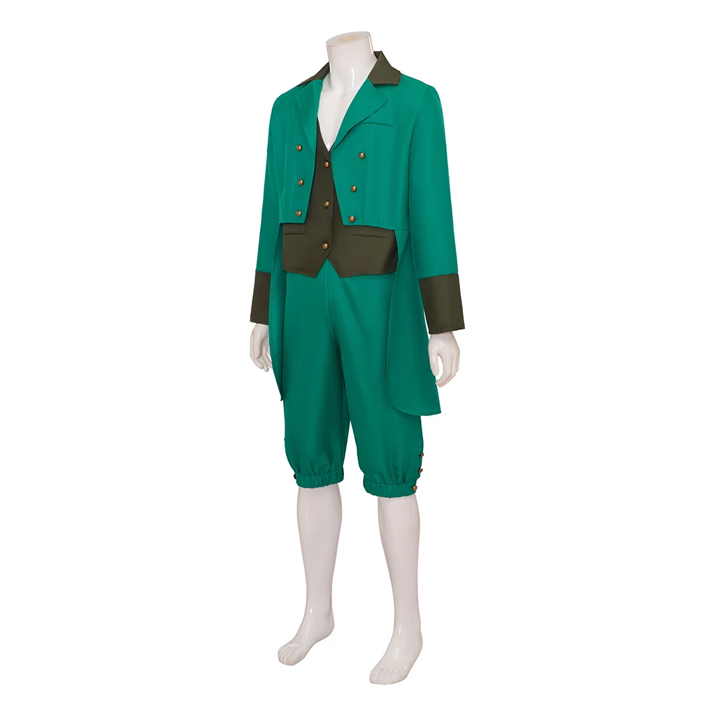 Ireland St.Patrick Day Costume Green Leprechaun Festival Tuxedo Regency Outfit Adult Men Halloween Carnival Party Fancy Elf Suit