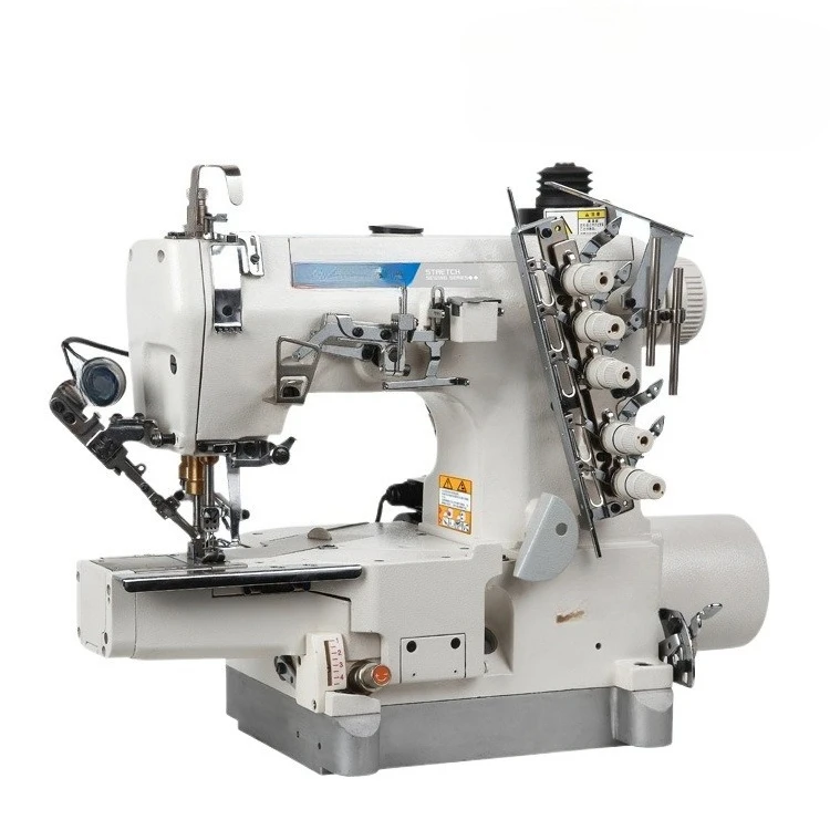 

600 Automatic thread cutting small square head interlock sewing machine, three-needle five-thread interlock sewing machine