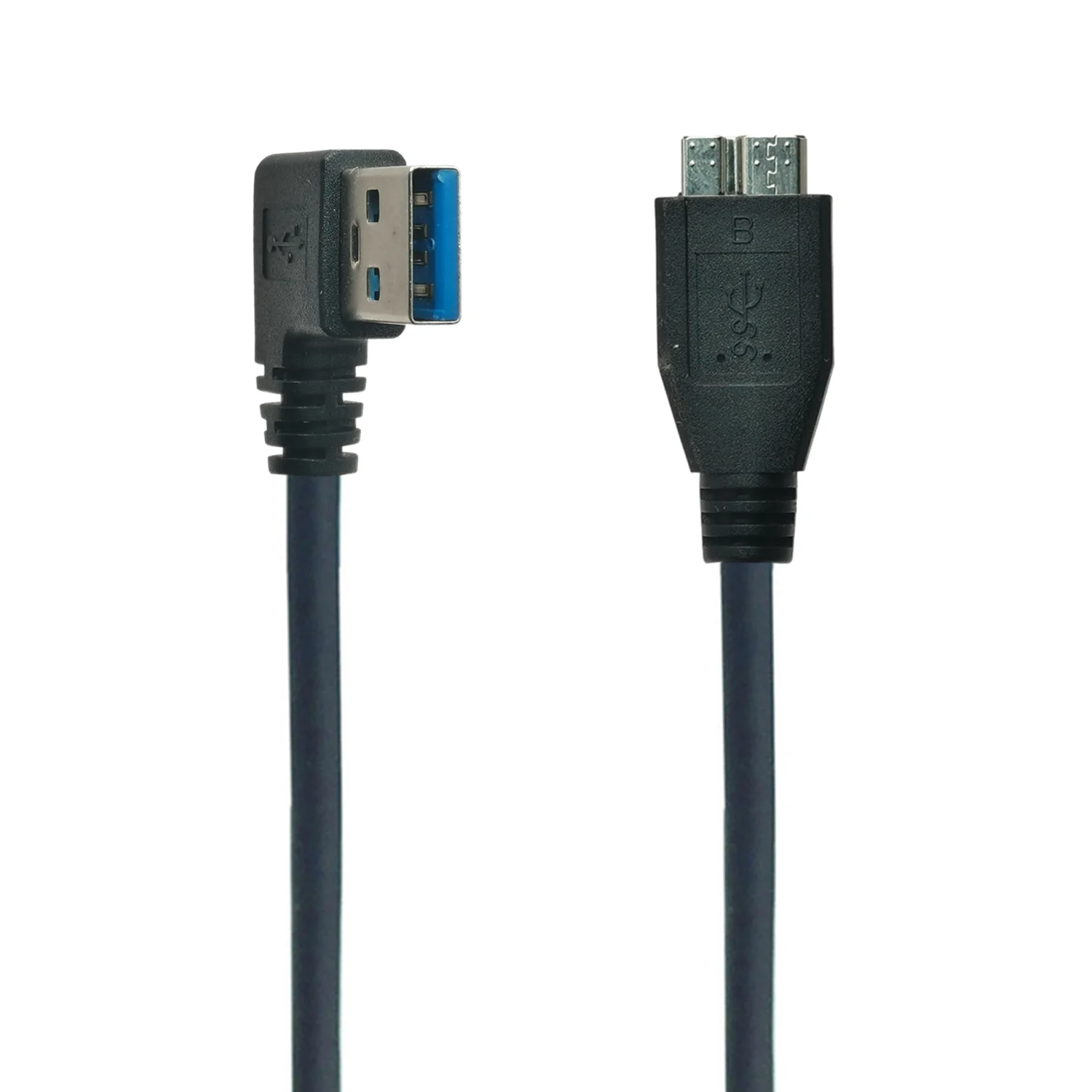 CABLE de datos USB 3,0 tipo A, CABLE de ángulo recto de 90 grados A MICRO B para Samsung S5, Note3, Toshiba, WD, Seagate, HDD