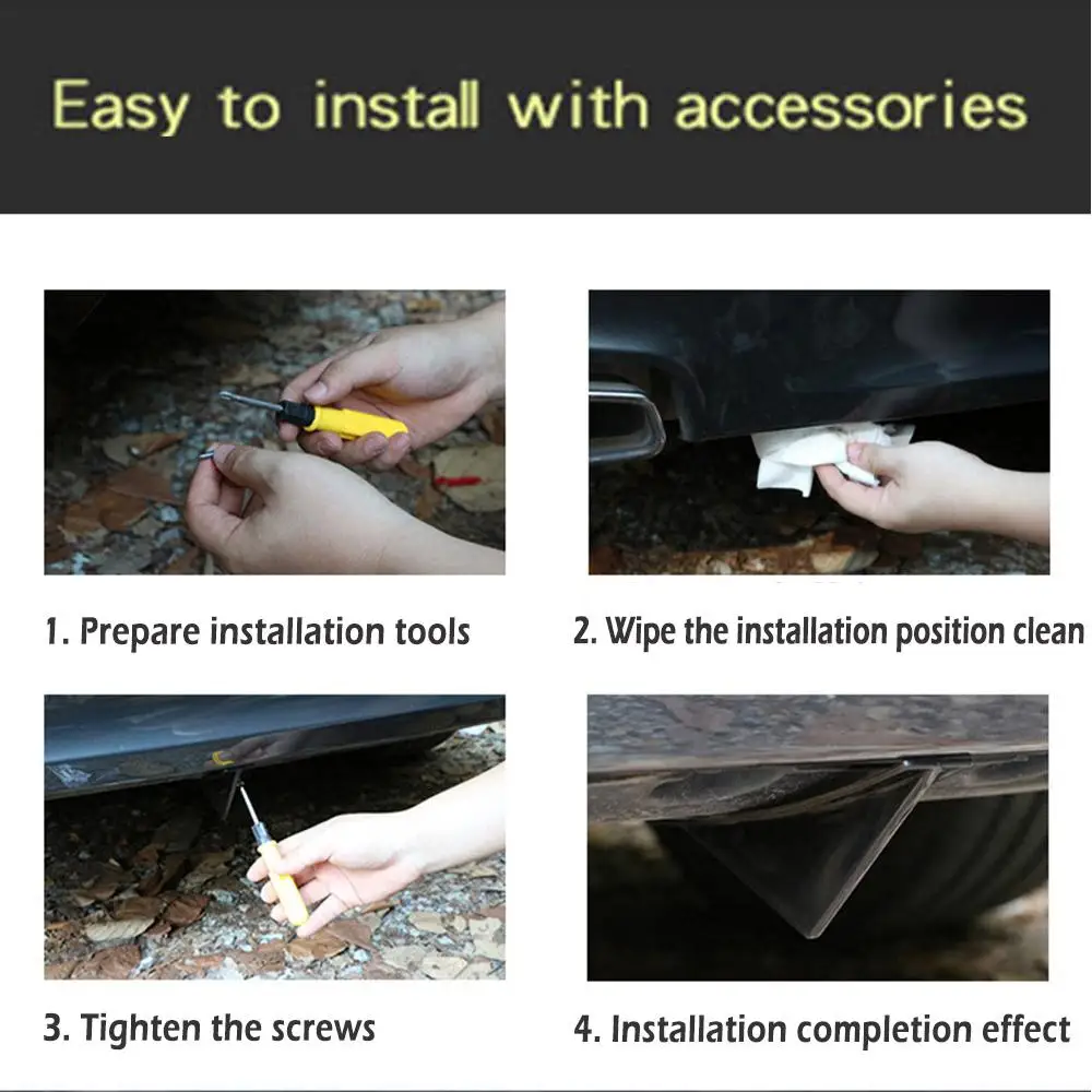 Car Rear Bumper Protector 4-Piece Set Triangle Design Universal Auto Exterior Accessories  Durable and Scratch-Resistant