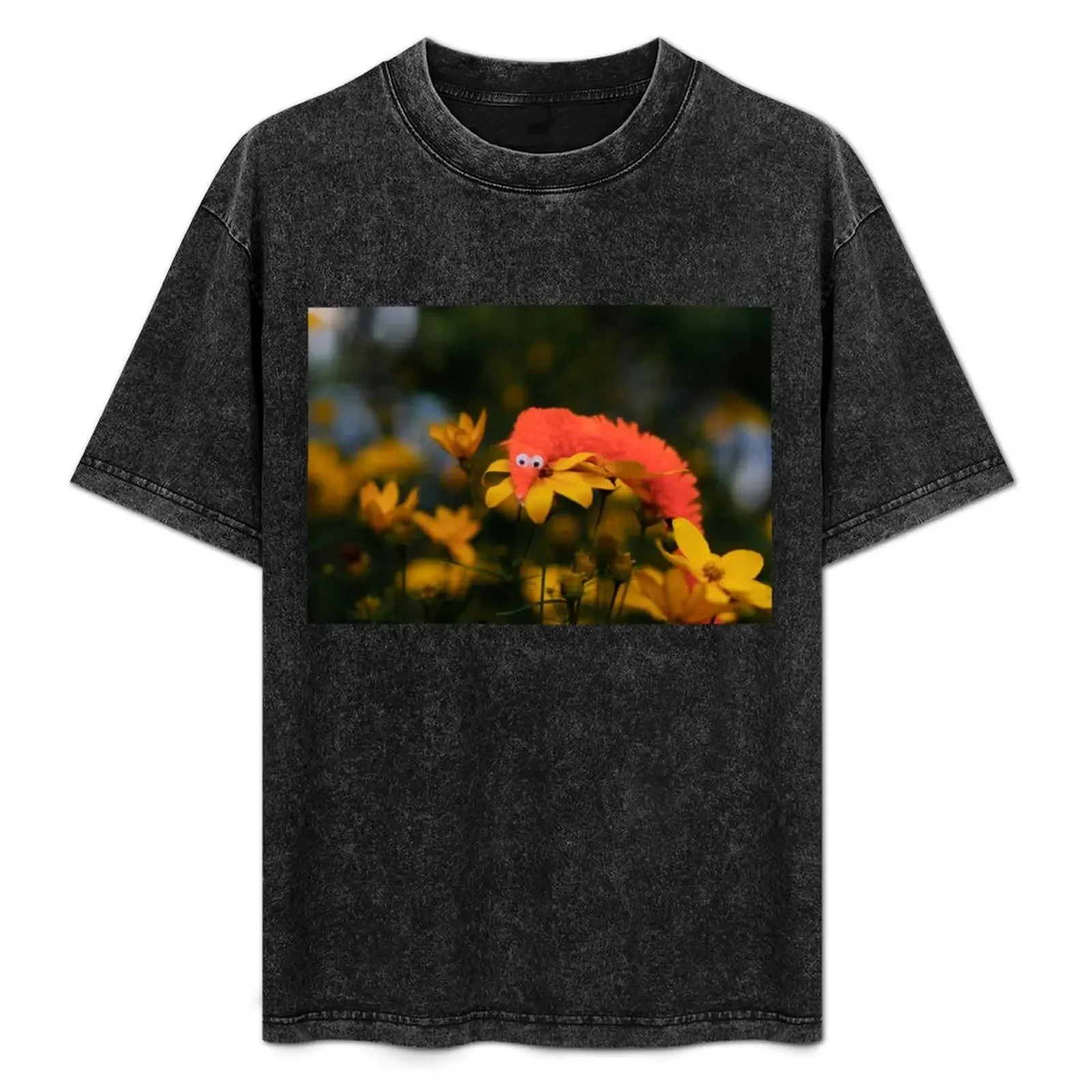

flower worm T-Shirt Man t-shirt Funny t-shirt boys animal print summer top cotton t shirt men