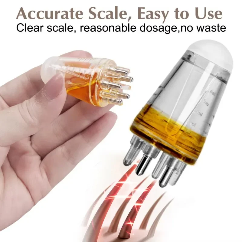 مشط سائل صغير محمول لفروة الرأس، مشط سائل لتدليك جذور الشعر، زيت مصل لنمو الشعر، أداة العناية بفروة الرأس