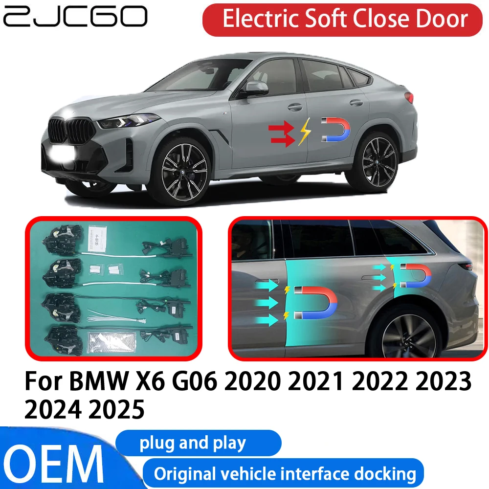 

ZJCGO for BMW X6 G06 2020~2025 Car Automatic Electric Soft Close Door Closer System OEM Plug and Play Comfort Closing