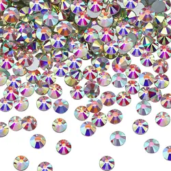 Glitter Rhinestones Crystal AB SS3-SS30 Non Hot Fix Flat Back Gems Strass Crystals Rhinestone For Nail Art Craft DIY Making