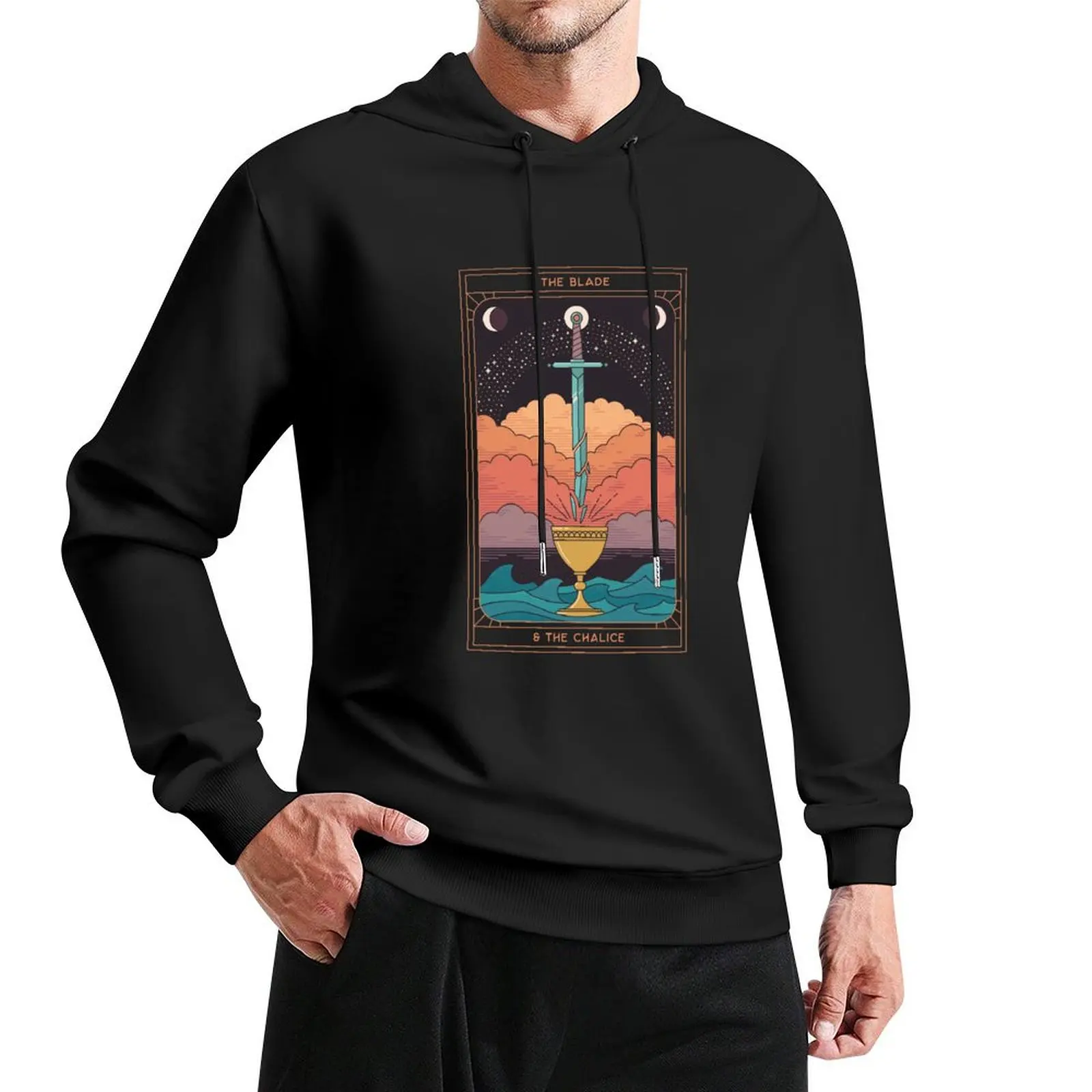 

The Blade And The Chalice Pullover Hoodie mens clothing men clothing big size hoodie