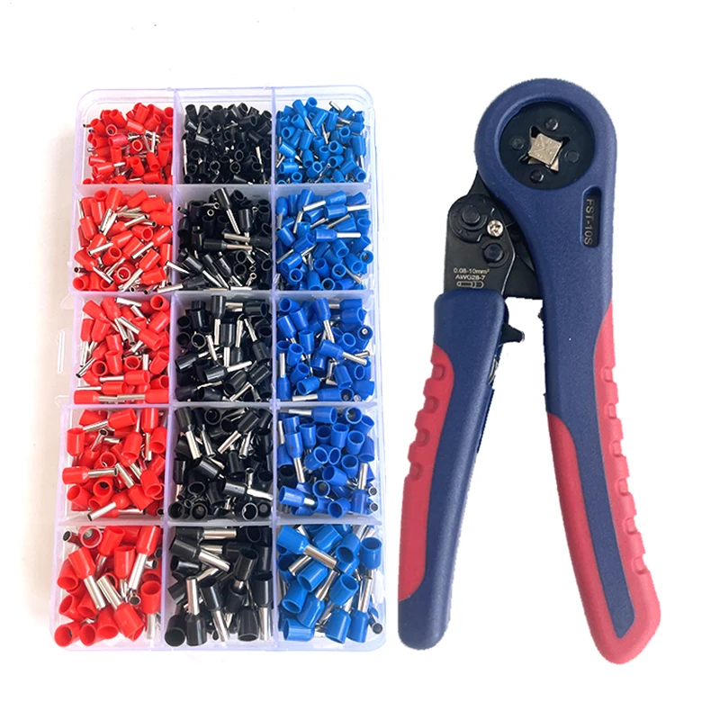 

1000pcs Wire Terminals Crimping Connectors Wire End Ferrules with Ferrule Crimping Tool Kit