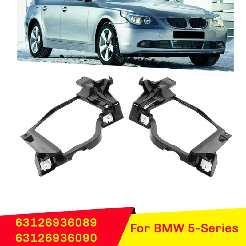 1Pair Car Headlight Bracket 63126936089 63126936090 For BMW 5-Series E60 E61 528I 530I 540I 550I M5