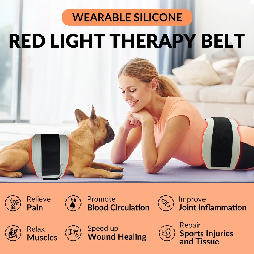 Frovab 660nm/850nm/940nm Led Red Infrared Light Therapy Belt For Burning Fat Slimming Relieving Pain Full Body Relief Warm Pad