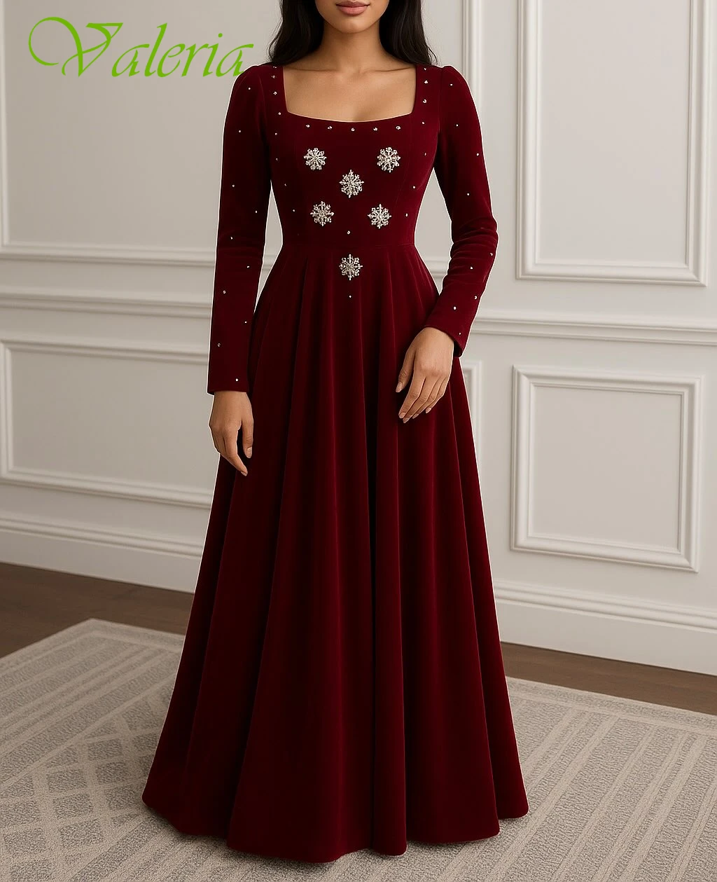 맞춤형 A라인 스퀘어 칼라 우아한 정장 이브닝 드레스 섬세한 패션 맞춤형 행사 가운 고품질 파티 드레스