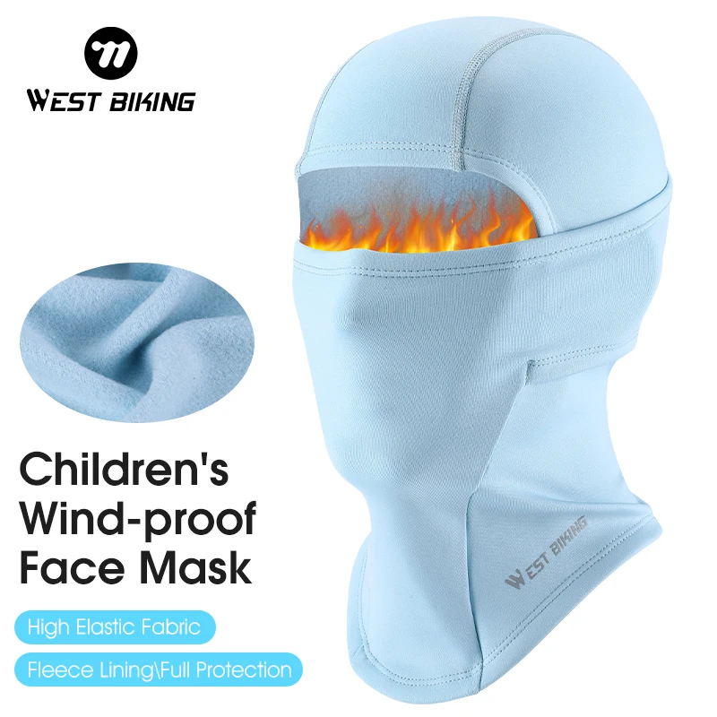 

WEST BIKING Children Full Face Cover Thermal Fleece Neck Windproof Cycling Face Mask Keep Warm Balaclava Skiing Mask Headwear