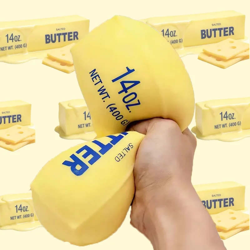 Simulated Butter Stick Slow Rise Squishy Fidget Toy, Squeeze Decompression Prop for Kids Adults Office Home Stress Relief Play