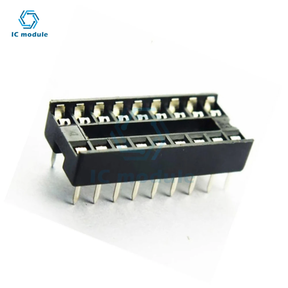 10PCS IC Sockets Adaptor Solder Type IC Connector Chip Base 2.54MM 18 Pin DIP Socket