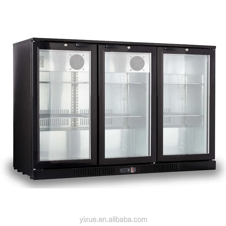 330L Hot Sale Commercial Three Sliding Door Bar Fridge