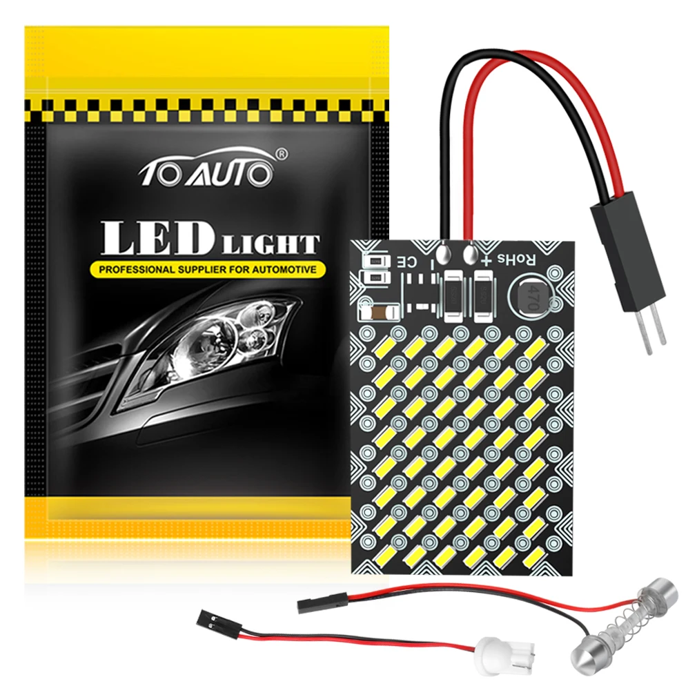 

C5W Led Festoon W5W T10 Светодиодная лампа 48SMD 3014 Внутреннее освещение автомобиля Авто лампочка Панель Светодиодная купольная лампа для чтения T10 Светодиодный адаптер 12 В 6000 К