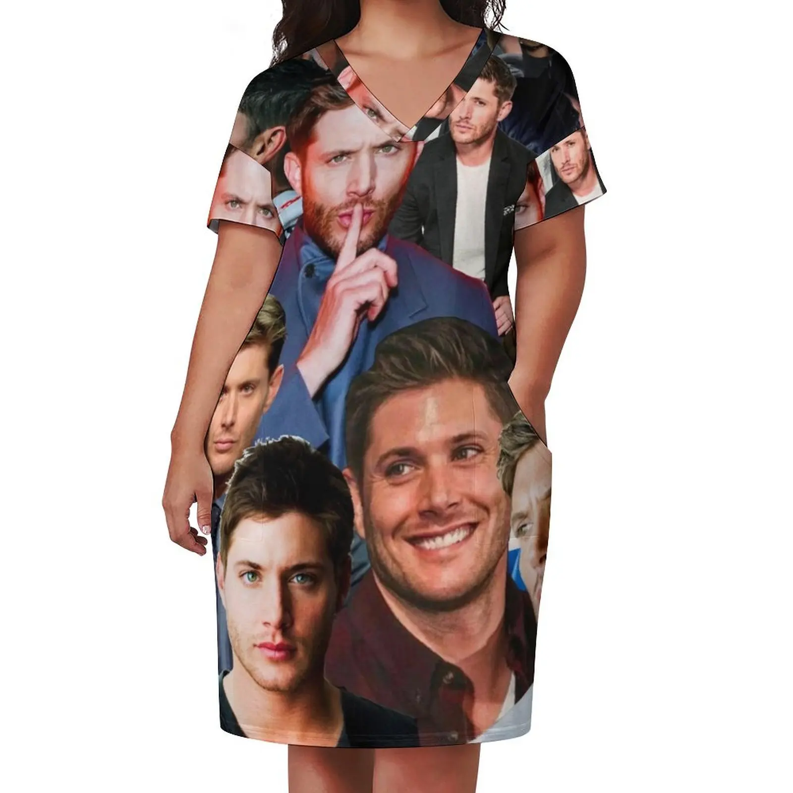 Jensen Ackles Photo Collage Loose Pocket Dress Dresses for wedding party beach outfits for women