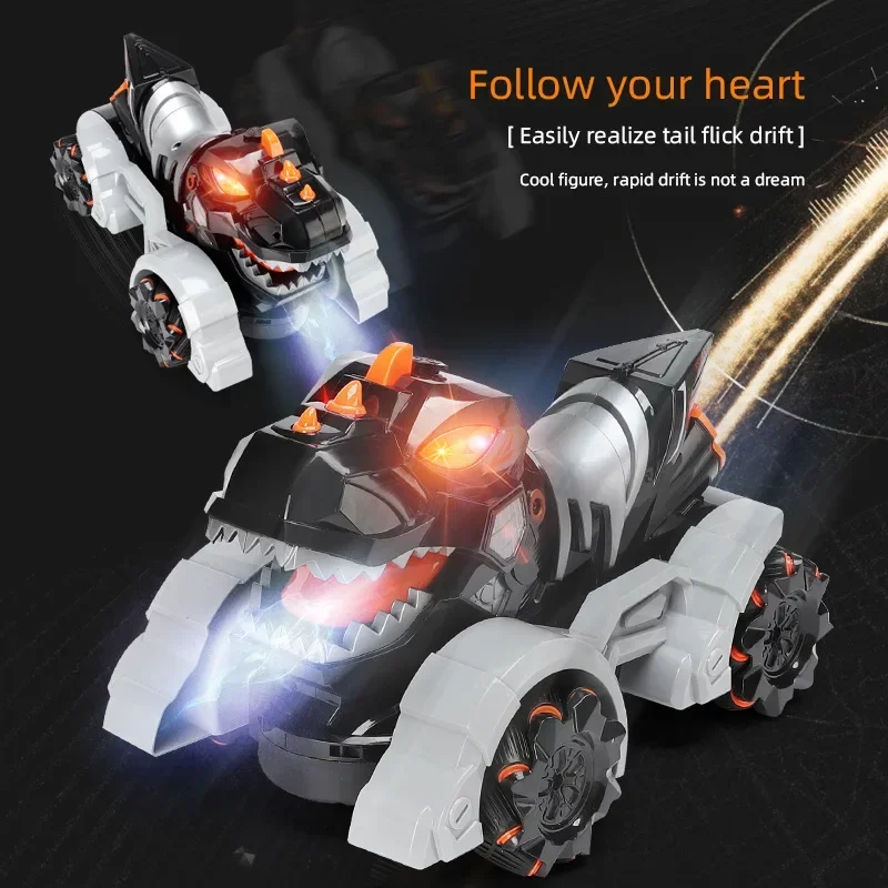 Drift spray Dinosaur racing high speed music lights 2.4g remote control children's electric toy car