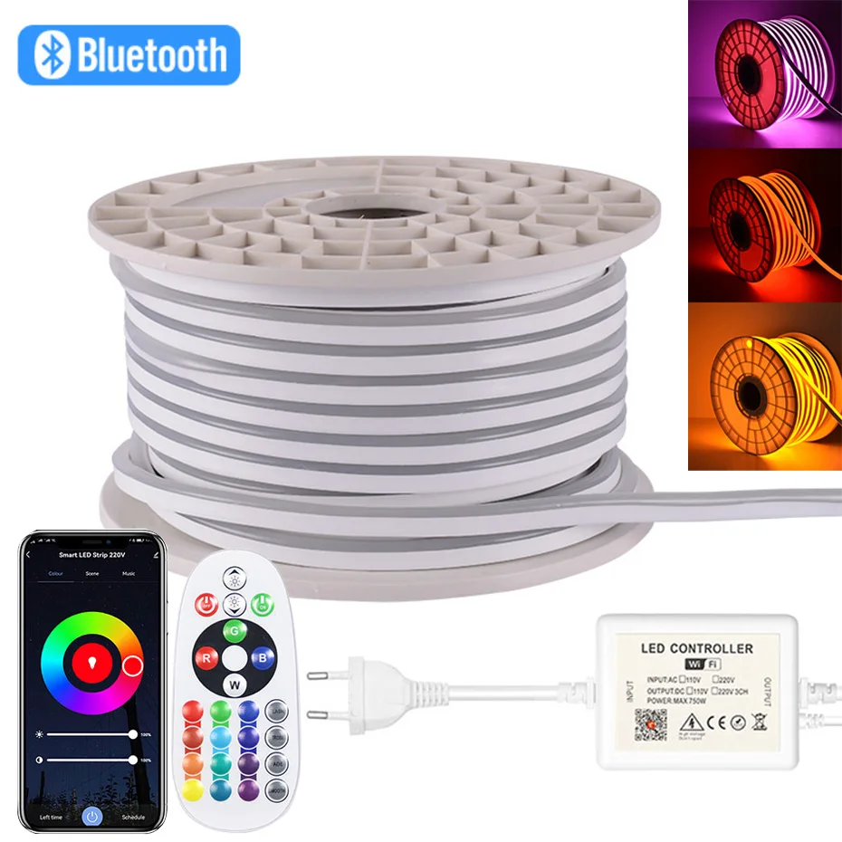 Tuya Wifi LED النيون قطاع ضوء AC220V SMD5050 الذكية RGB النيون الشريط التحكم عن بعد Led الشريط مقاوم للماء DIY بها بنفسك الإضاءة المنزلية #1