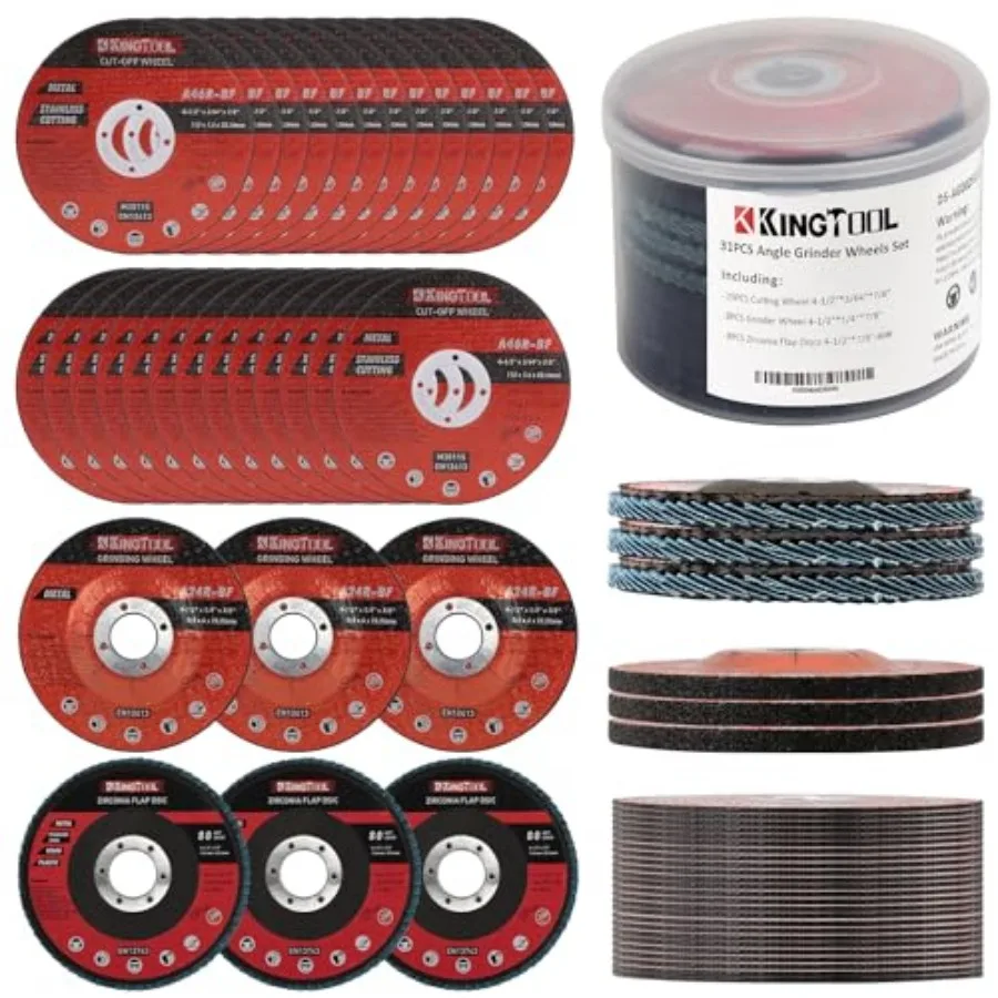 

31pcs Grinding and Cutting Wheels 4 1/2 inch Grinder Disc Set - 25pcs Cutting Wheel 3pcs 4 1/2 Grinding Wheels 3pcs Flap Discs