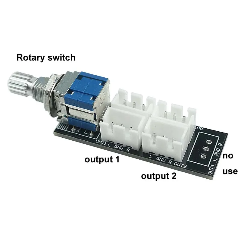 DLHiFi 3 ways Dual Channel Stereo RCA 1 In 3 Out  Or 1 Out 3 In AV Audio  Signal Source Select Switching Board With Cable