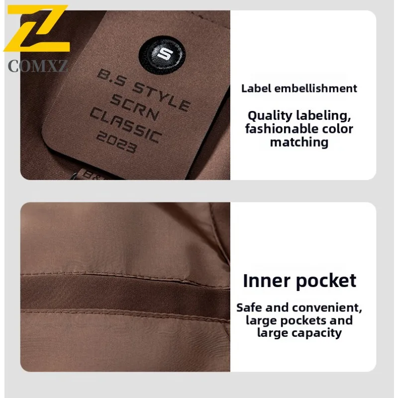 COMXZ Мужская куртка премиум-класса, удобная прочная мотоциклетная куртка для путешествий на открытом воздухе, модная повседневная стильная осенняя новая одежда с капюшоном