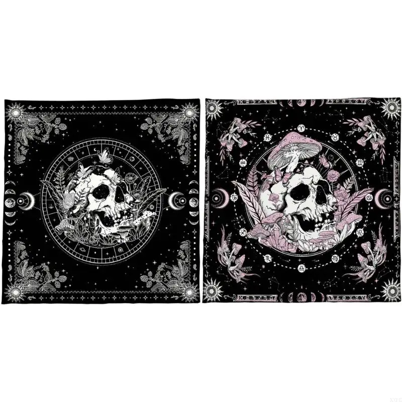 

XXFC Black and Silver Altars Cloth Tarots Table Cloth Witchcrafts Square Cover