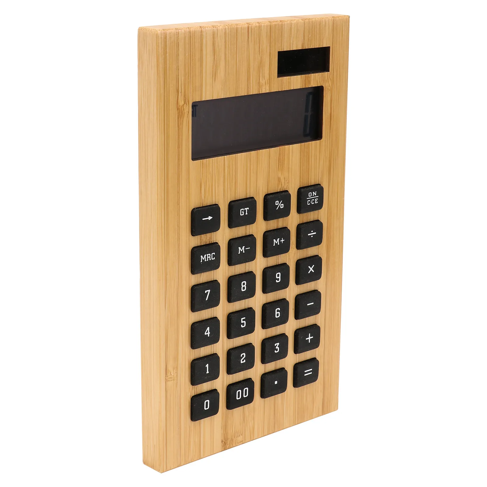 1Pcs Solar Calculator Bamboo Design Portable Electronic Calculator for Office Home School Use Calculation Aids