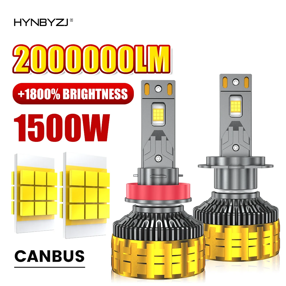 

HYNBYZJ 1500W H7 H4 H11 Led Lamp 2000000LM Led Lights For Car H1 H3 H8 H9 HB3 9005 HB4 9006 9012 9007 12V 24V Led Headlight Bulb