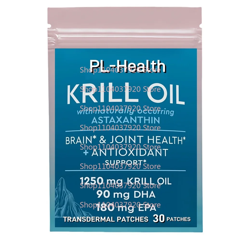 30 Patches Krill Oil Omega 3 Transdermal Patches With DHA EPA Astaxanthin Concentration for Joint Health