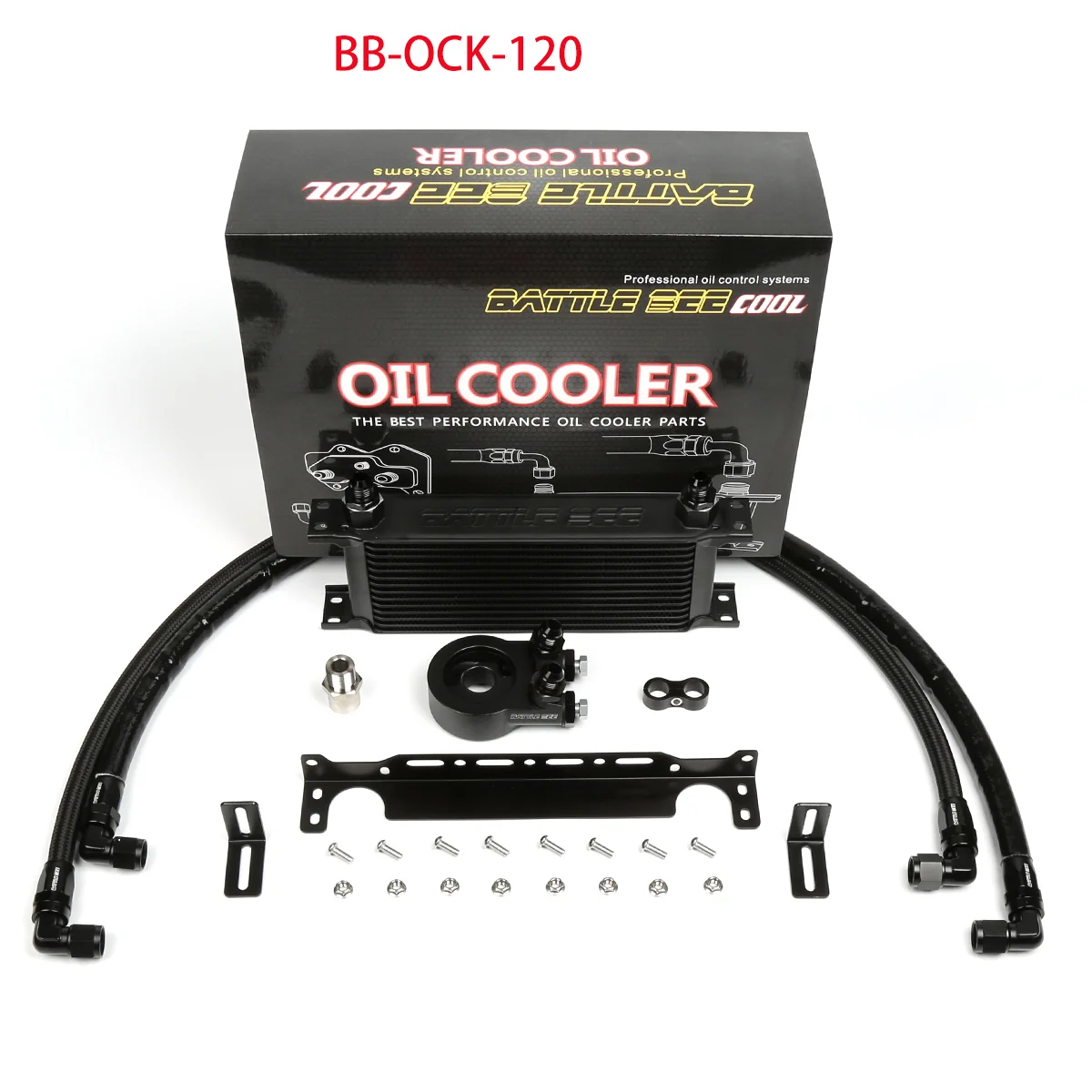 Engine Oil Cooler Kit For  ATS CT5 XT5 Mustang 2.3T Engine Radiator Oil Filter Sandwich Plate Adapter BB-OCK-120