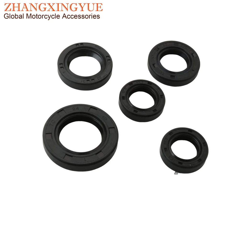 5pc Dio50 ZX50 Tact50 Engine Oil Seal Assy For Honda Dio AF16 TACT AF17 AF18 AF27 AF28 AF34 AF35 ZX 50cc 4-Stroke