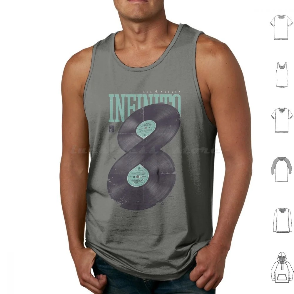 Moto Perpetuo Tank Tops Print Cotton Moto Perpetuo Perpetual Motion Infinito Infinite Song Disc Vinyl Eight Music