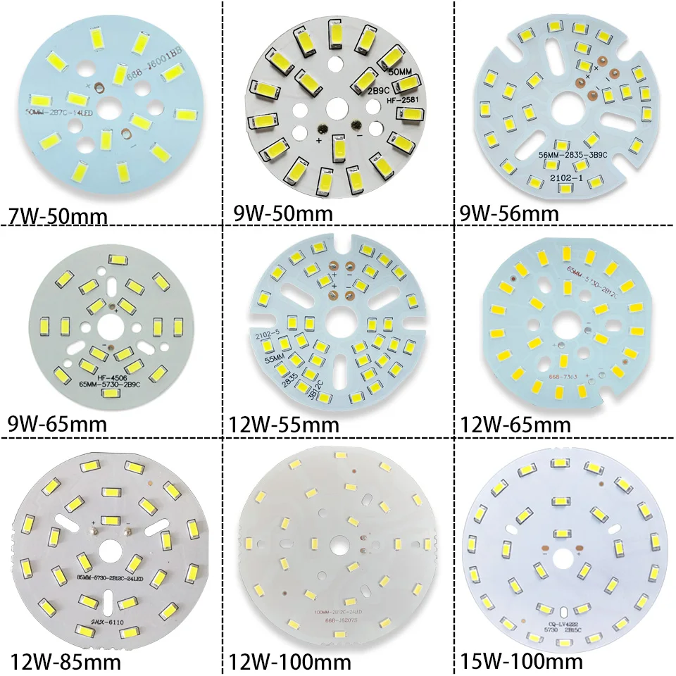 Ledライトボード,smdチップ,3w,5w,7w,9w,12w,15w,18w,24w,30w,36w,led電球,天井pcb用