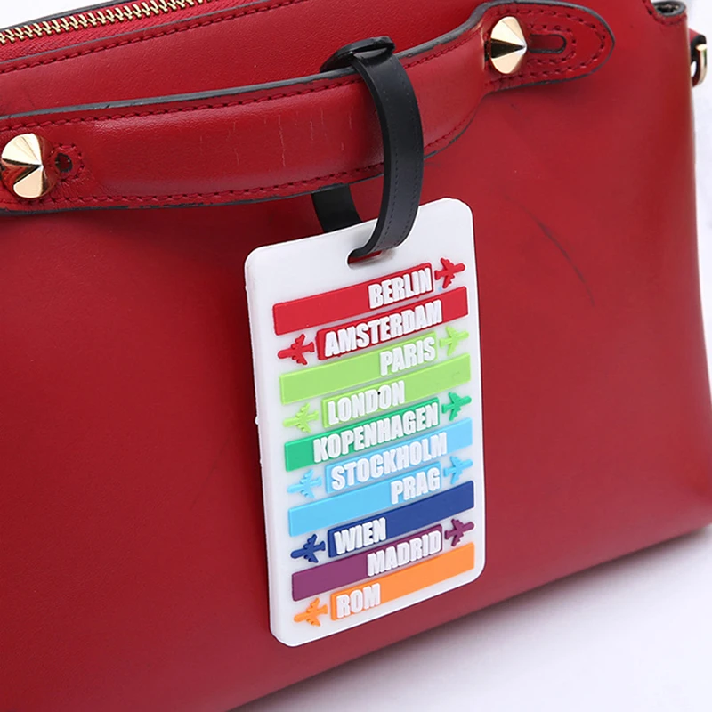 Creative 3D Letters Soft PVC Luggage Tag Travel Backpack Luggage Tag Portable Label Travel Accessories Baggage Boarding Tag
