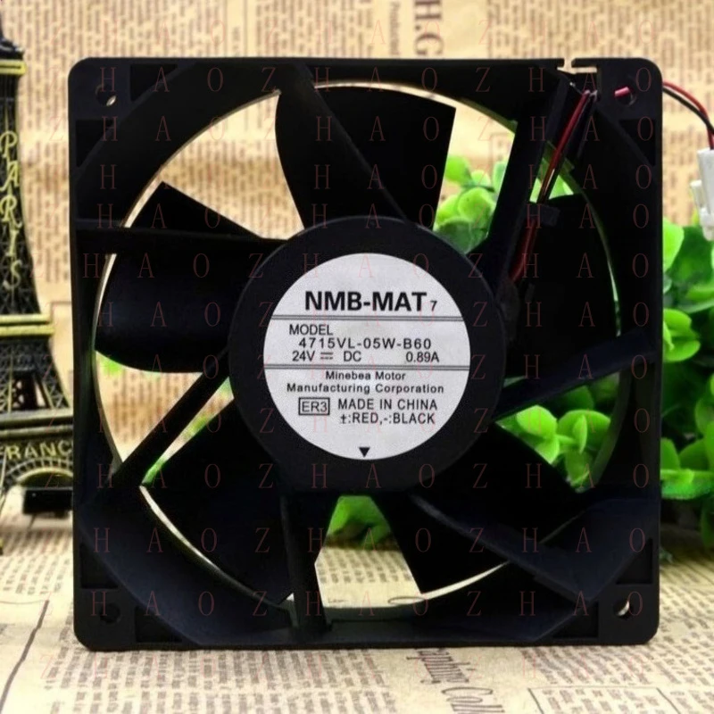 

L+ 1pcs for NMB 4715VL-05W-B60 DC 24V 0.89A 12cm 2-wire Inverter Cooling Fan 12038