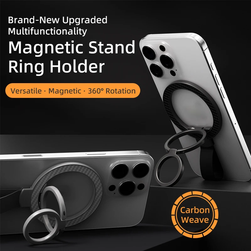 

Double Sided MagSafe Phone Stand Magnetic Phone Ring Holder Kickstand Grip for Phone 16 17 Android Gym Car Holder