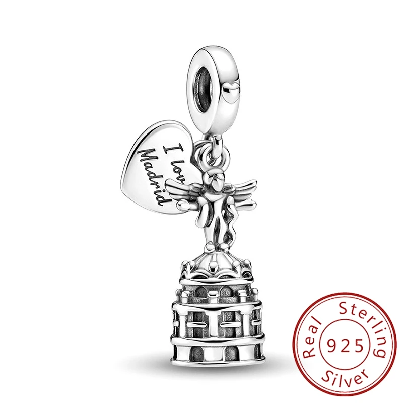 925 Sterling Silver Fashion Hot Air Balloon Racket Water Cup Charm Pendant for Bracelets DIY Women's High Quality Fine Jewelry