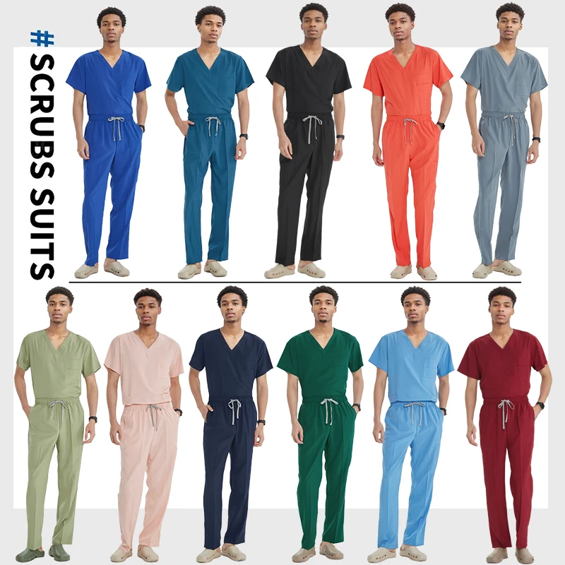 Unisex Hospital Uniforms Nurse Scrub Sets Slim Fit Dental Clinic Pet Work Outfit Quick-Dry Dentist Chef Cleaner Work Clothes S23