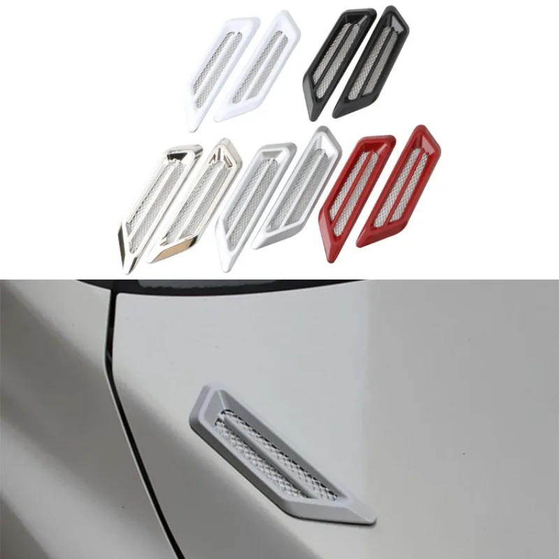 

2pcs 3D Car Stickers DIY Creative Fake Air Vent Gills Design Hood Bonnet Door Decoration Exteral Off Road 4x4 Auto Accessories