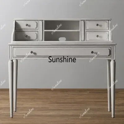 

Retro desk French high-end solid wood children's multi-purpose desk computer deskTJ