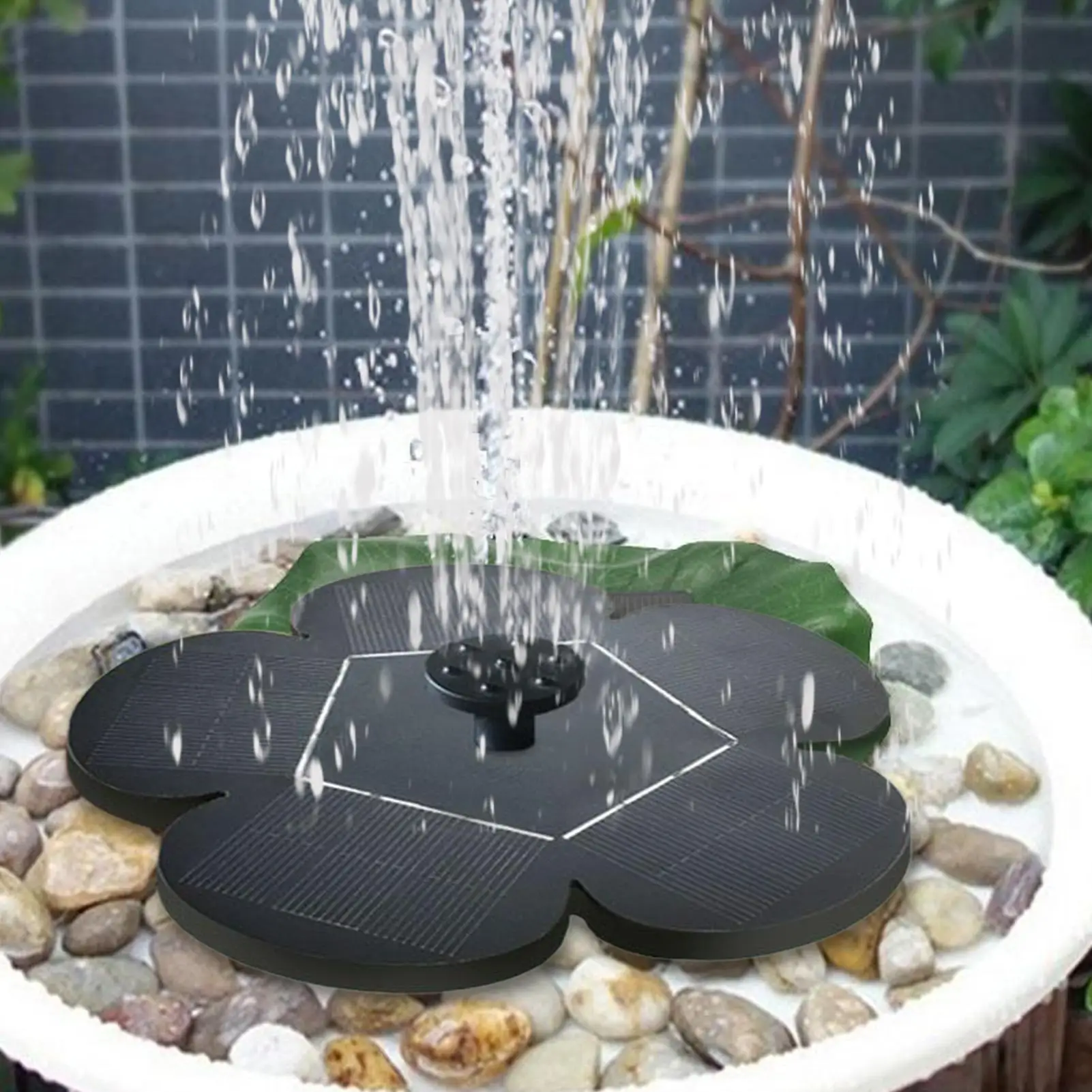 

Solar Bird Bath Fountain Flower-Shaped Water Fountain Pump Waterfalls Outdoor Birdbath For Pool Pond Aquariums Garden