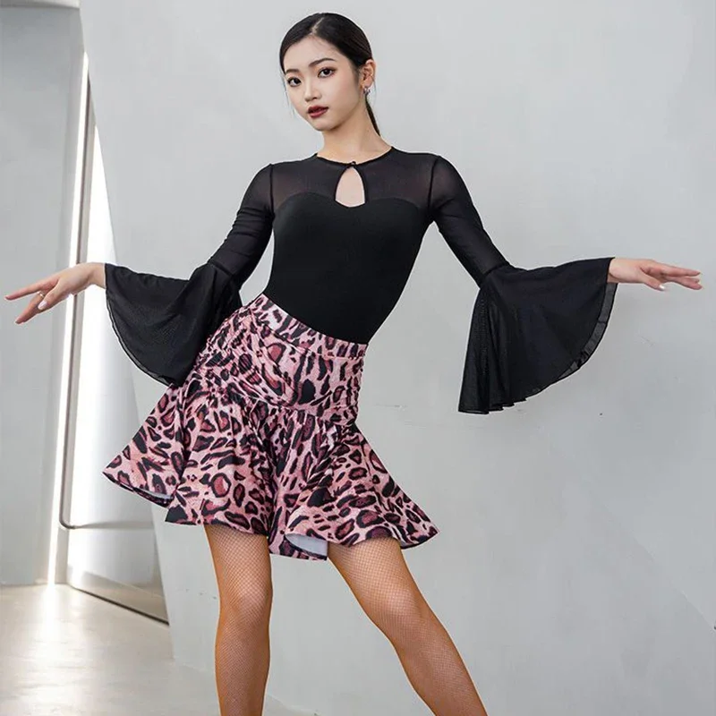 Combinaison de danse latine standard nationale pour femmes, justaucorps à manches longues, salle de RhCha Cha, danse moderne