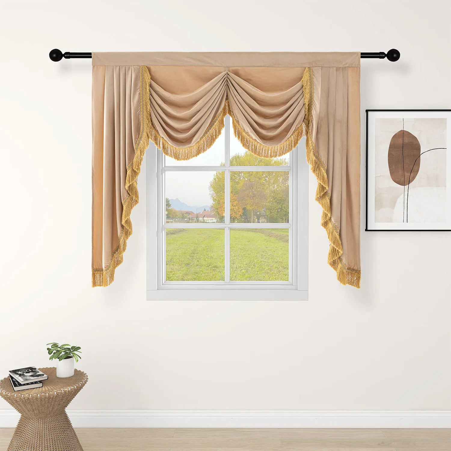 European Style Window Curtain Finished Velvet Curtain Head High Shading Window Curtain Head Bedroom Living Room Curtain Head