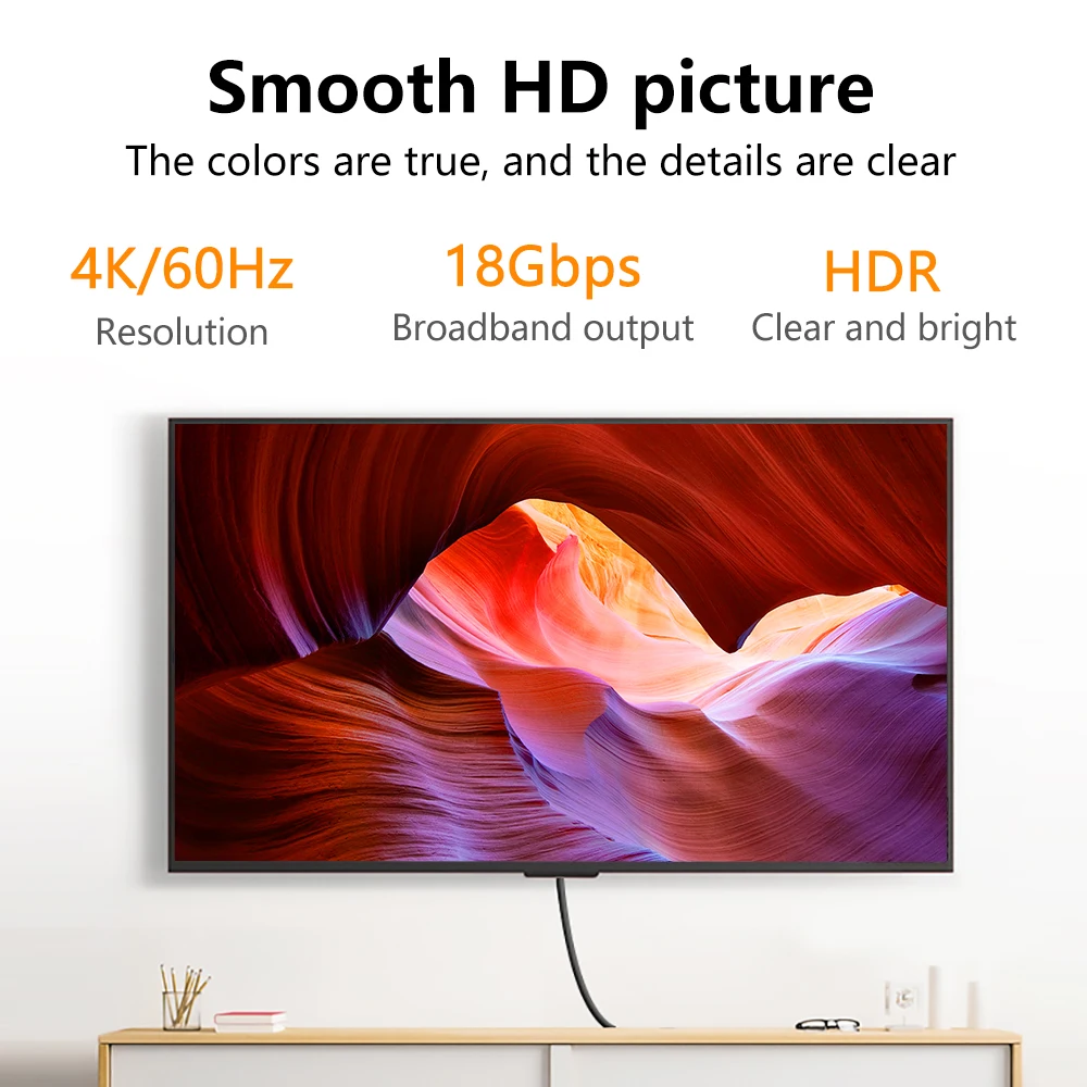 1.5M 4K 60Hz hdmi-compatible 케이블 고속 2.0 연결 케이블 코드, UHD FHD PS3 PS4 Xbox TV 모니터 연결