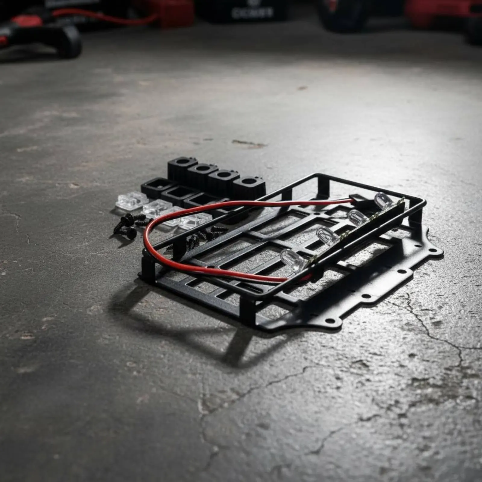 Led Roof Rack Metal Build RC Roof Cargo Rack Upgrade Part Realistic Design for Model Car Fans, Repair