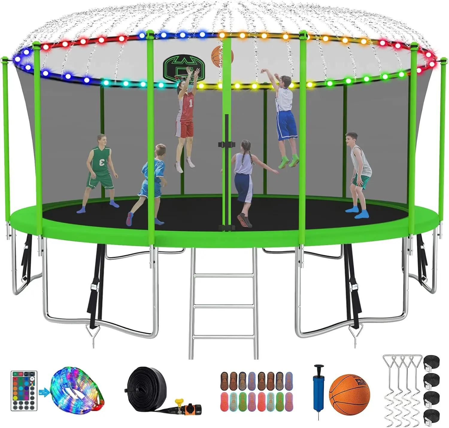 

Tranpoline 1500LBS 16 15 14 12 10 8 FT Tranpoline for 7 10 Kids and Adults Windproof Outdoor Tranpoline with Enclosure Net Baske