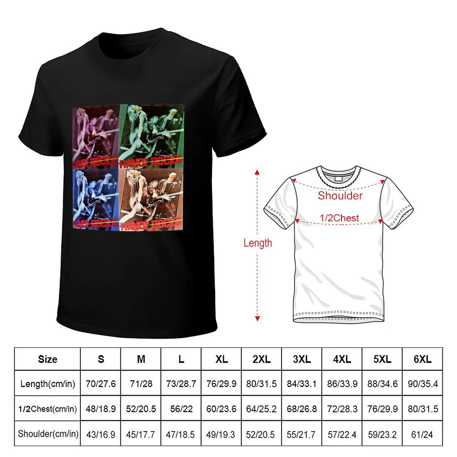 Hanoi Rocks collage T-Shirt Casual Loose Short Sleeve Tee for Men