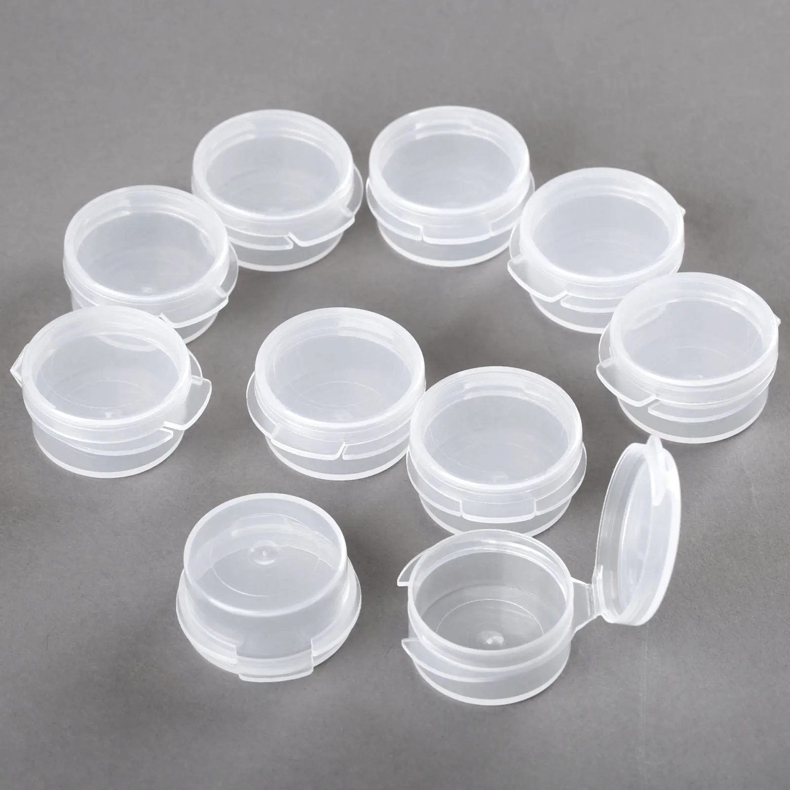 10pcs/20pcs Cosmetic Button Jar 5g Clear Plastic Button Cover Mini Q Pot Leak Proof Cream Empty Makeup Container Sample Bottle